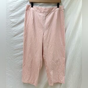 Cyrus Pink and White Gingham Plaid Preppy Coastal Cropped Capri Size 16